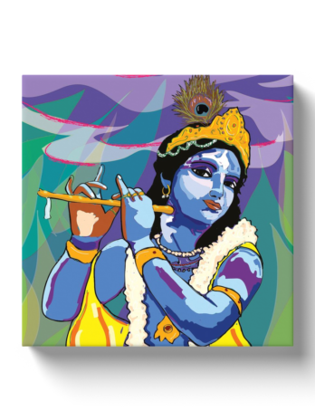 Lord Krishna Flute Canvas Wrap