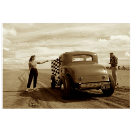 Hot Rod Sepia Poster