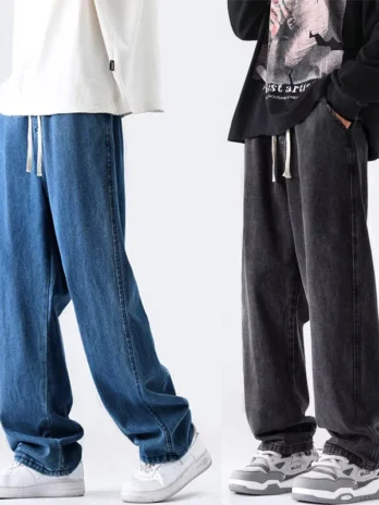 Slim loose fitting casual pants straight leg