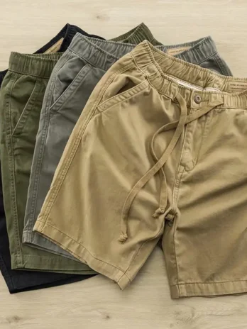 Baggy Large Pocket Shorts Pure Cotton Casual Pants