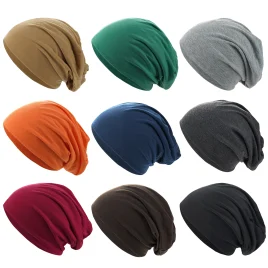 Slouchy Beanie Solid Colours Cotton Lightweight