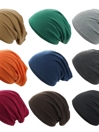 Slouchy Beanie Solid Colours Cotton Lightweight
