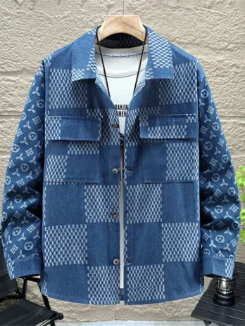 Plaid Denim Jacket Vintage Fashion