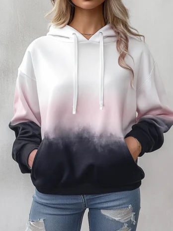 Gradient Coloured Hoodie Long Sleeve