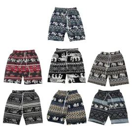 Bohemian Drawstring Elephant print shorts