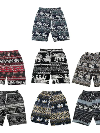 Bohemian Drawstring Elephant print shorts